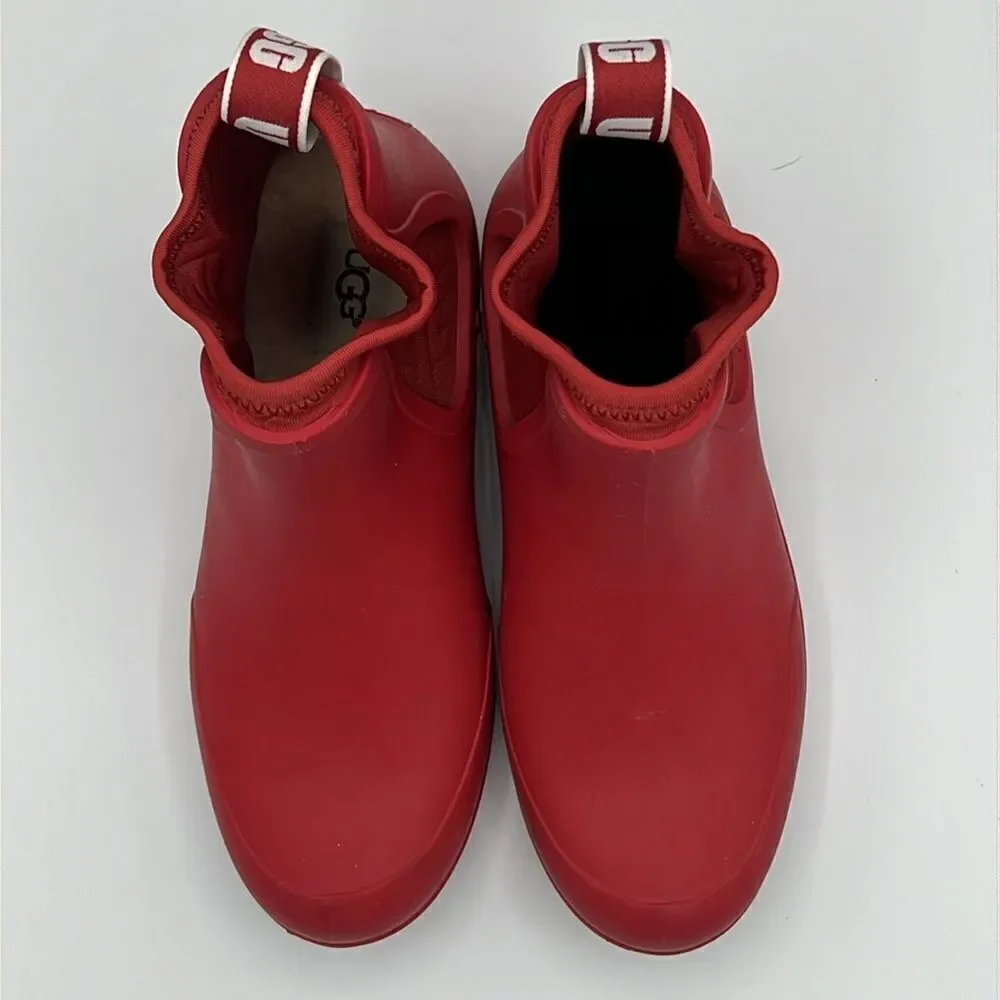 ✨UGG Red Rainboots Size‎ 6 Chevonne Ankle Rain Booties B22B